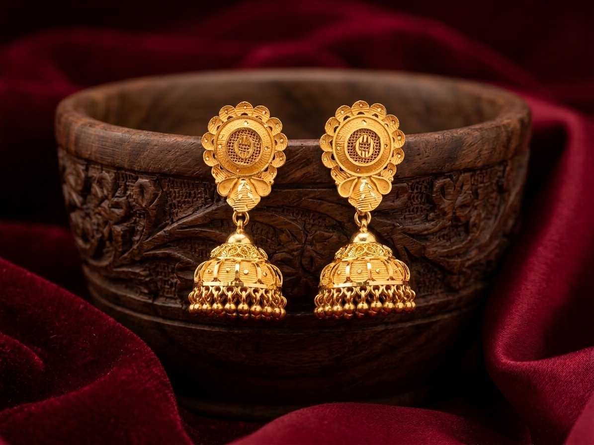 Temple Bell Jhumkas