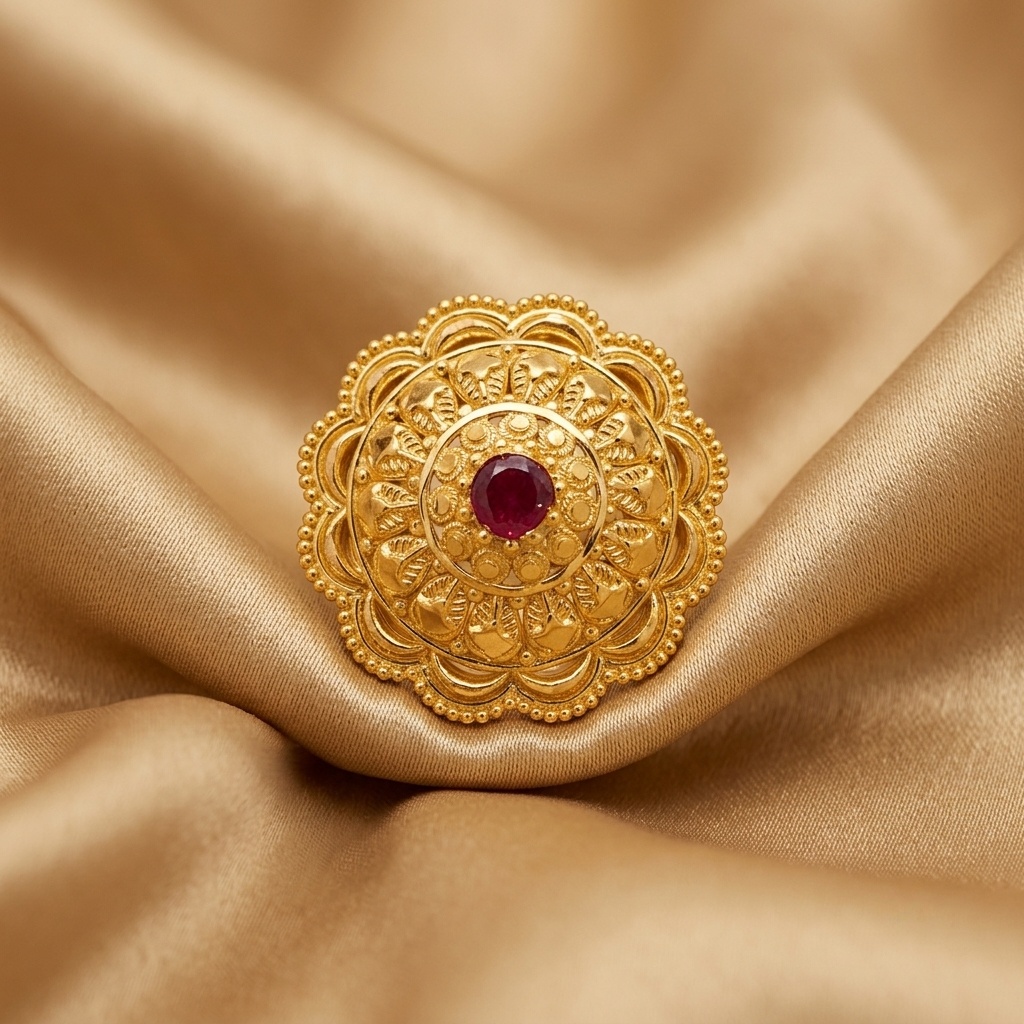 Ruby Lotus Ring
